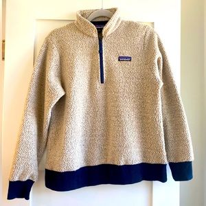 Oatmeal/navy Patagonia 3/4 zip pullover size medium